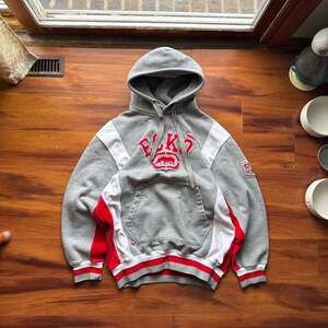 Vintage Ecko Unltd. Rhino Spell Out Y2K Colorblock Hoodie Three Tone Red White G